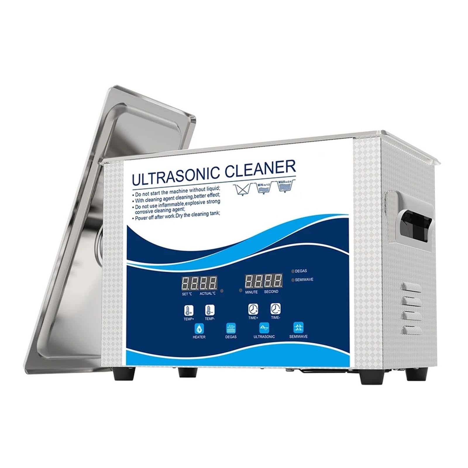 Pulitore Ad Ultrasuoni Digitale 4,5L 180W Display A LED Timer Riscaldatore Onda Variabile Strumenti Chirurgici Laboratorio Odontoiatrico Iniettore Efficace Pulizia Professionale