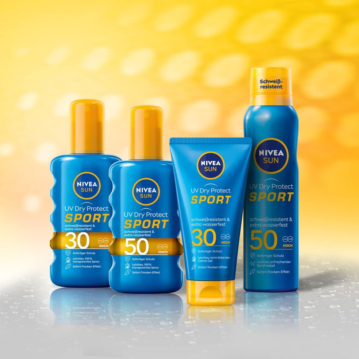 NIVEA SUN UV Dry Protect Sport Sonnenspray LSF 50, 100% transparenter und erfrischender Sonnenschutz, schweißresistente & extra wasserfeste Sonnencreme mit LSF 50, 200 ml - 5