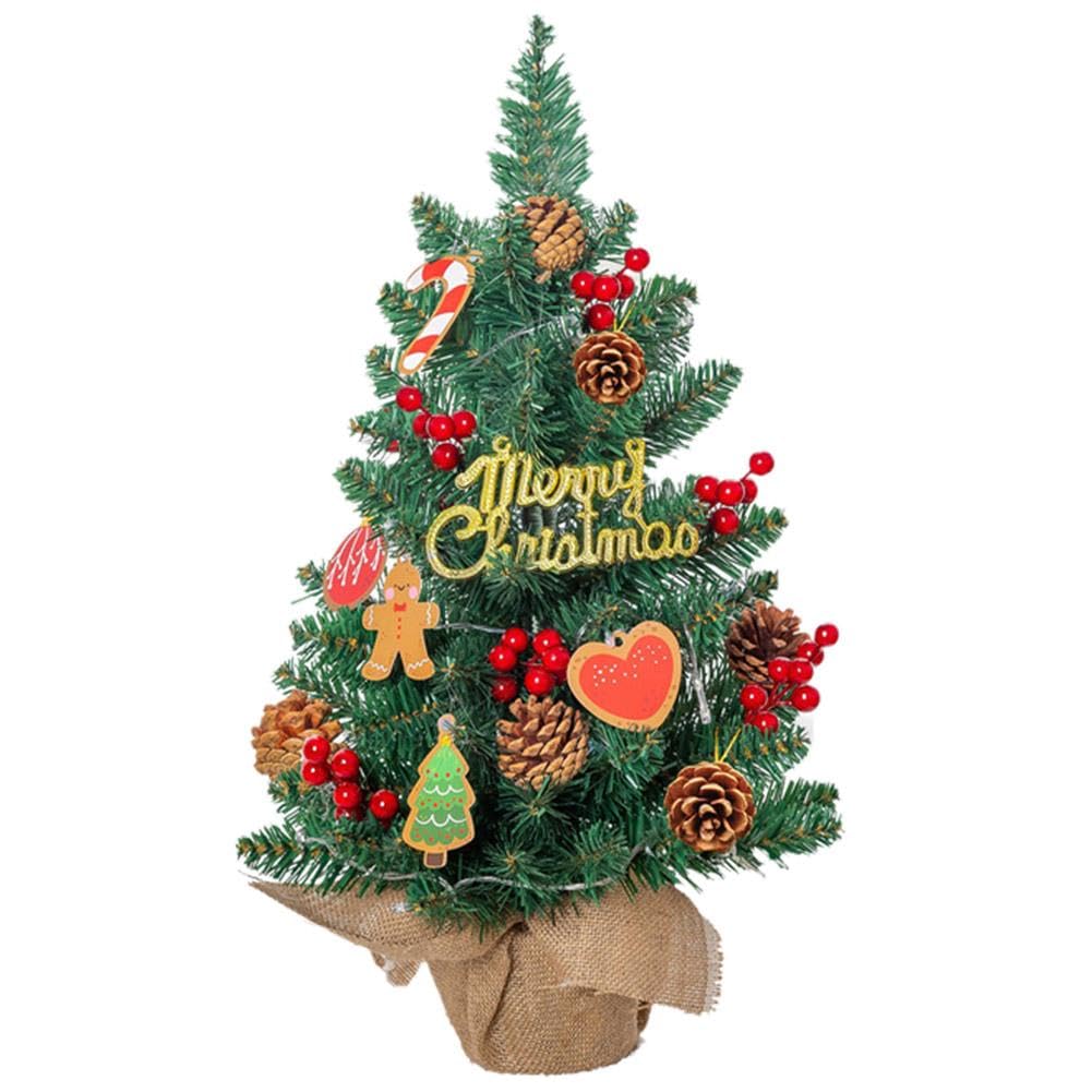 Artificial Mini Christmas Tree Christmas Trees,Pine Cones Berries and Christmas Ho Holiday Ornaments For Christmas