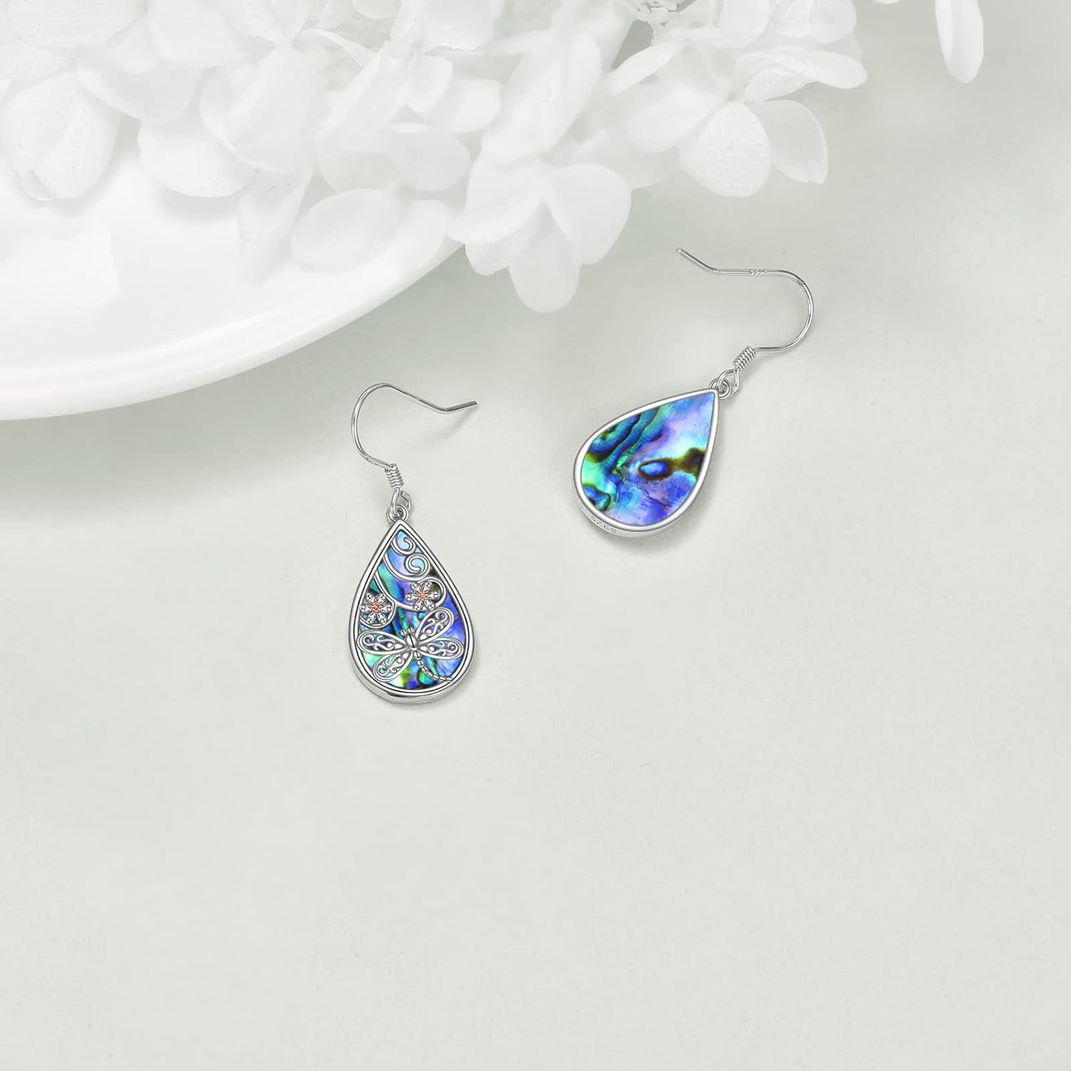 POPLYKE 925 Sterling Silver Tree of Life Dangle Earrings for Women Fashion Abalone Shell Jewelry Gifts for Mom Sister Friend Birthday - Image 7