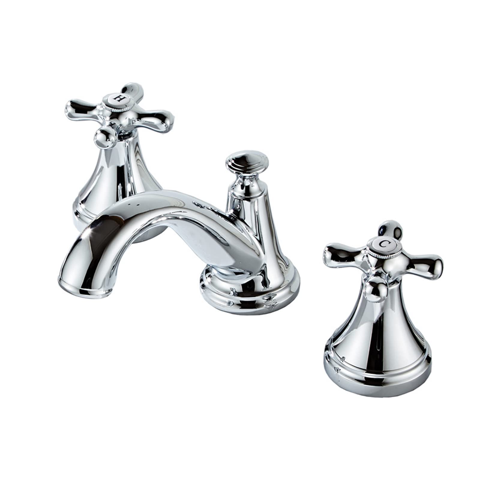 Robinet mitigeur lavabo 3 trous laiton noir eau chaude froide double manette