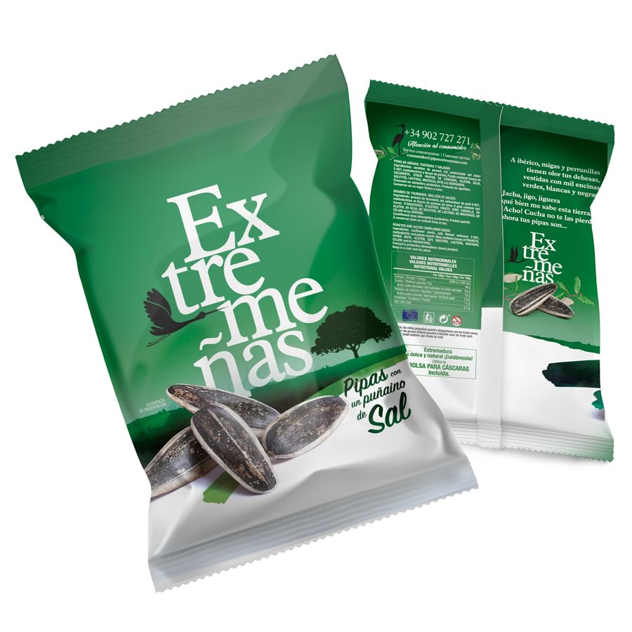 Pipas Extremeñas | Expositor con 10 Bolsas 110g | Sabor tradicional | Tostadas y Crujientes