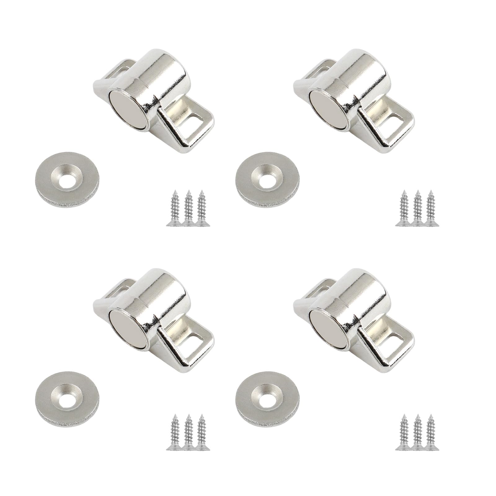 Fexxkg White Lat 4Pcs Rustproof Door Holder, Zinc Alloy Smooth Cabinet Stopper, Multipurpose Furniture Hardware With Strong Grip Heavy Duty Concealed Door Stopper