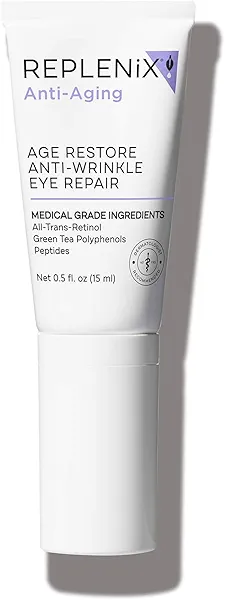 Replenix Age Restore Anti-Wrinkle Retinol Eye Repair, Medical-Grade Anti-Aging Eye Cream for Fine Lines, Dark Circles & Puffiness (0.5 fl. oz)