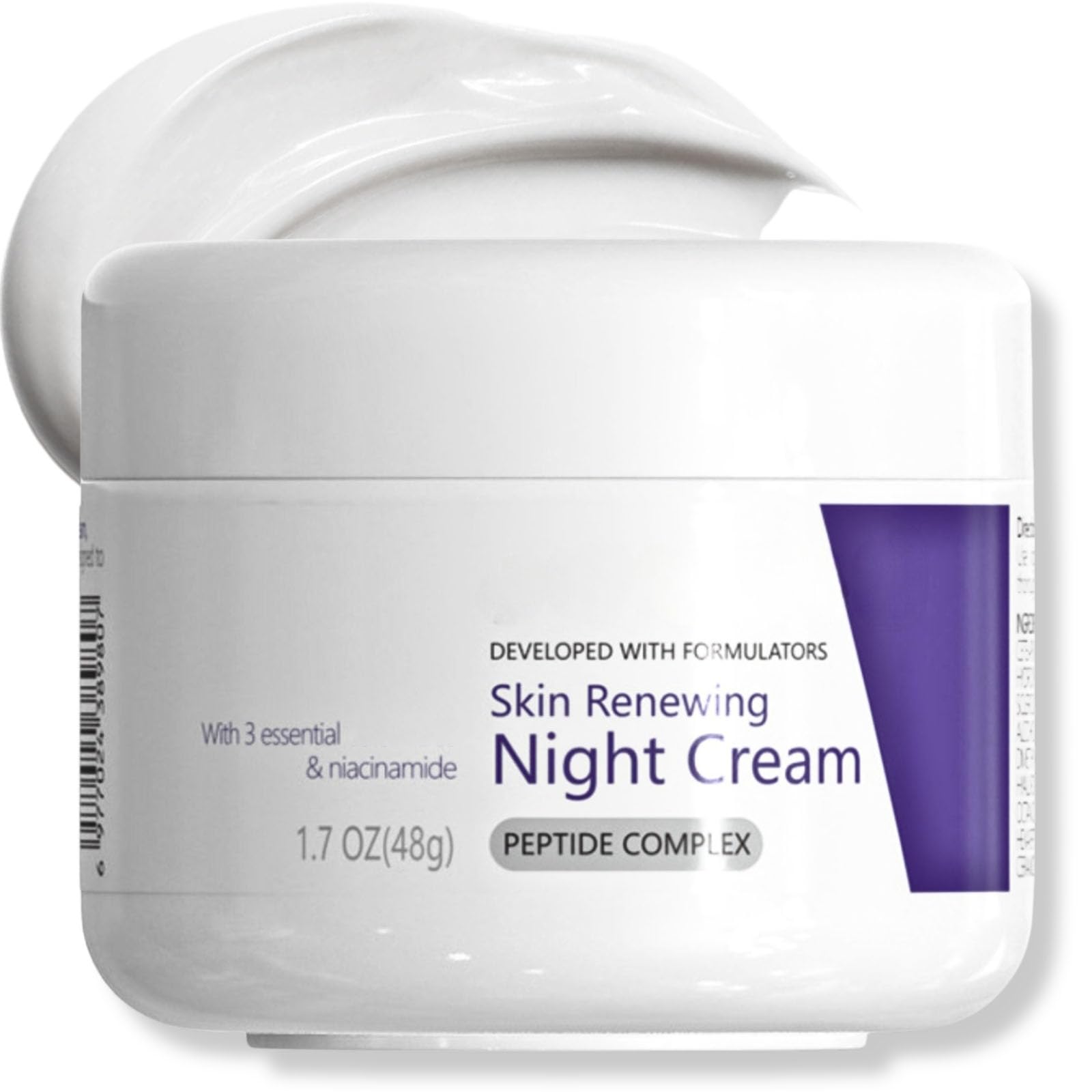 Skin Renewing Night Cream, Peptide Moisturiser for Dry & Sensitive Skin