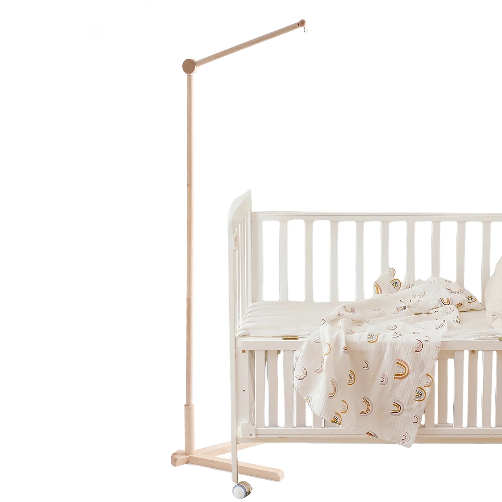 ベッドメリー＆木製アーム　気球　雲　おしゃれ Amazon | let's make ベッドメリー 熱気球 ふわふわ 月 星 雲