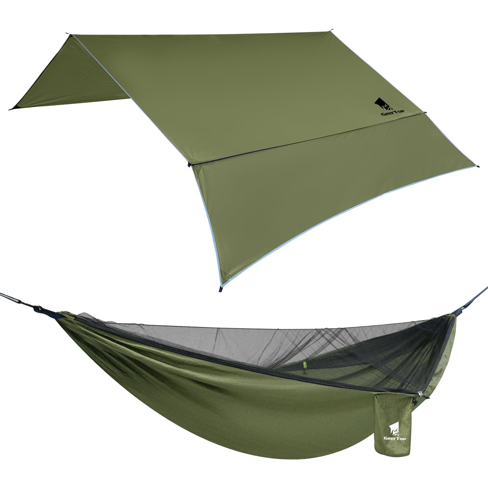 GEERTOP Hängematte mit Moskitonetz + Tarp Wasserdicht - Bundle-Angebot