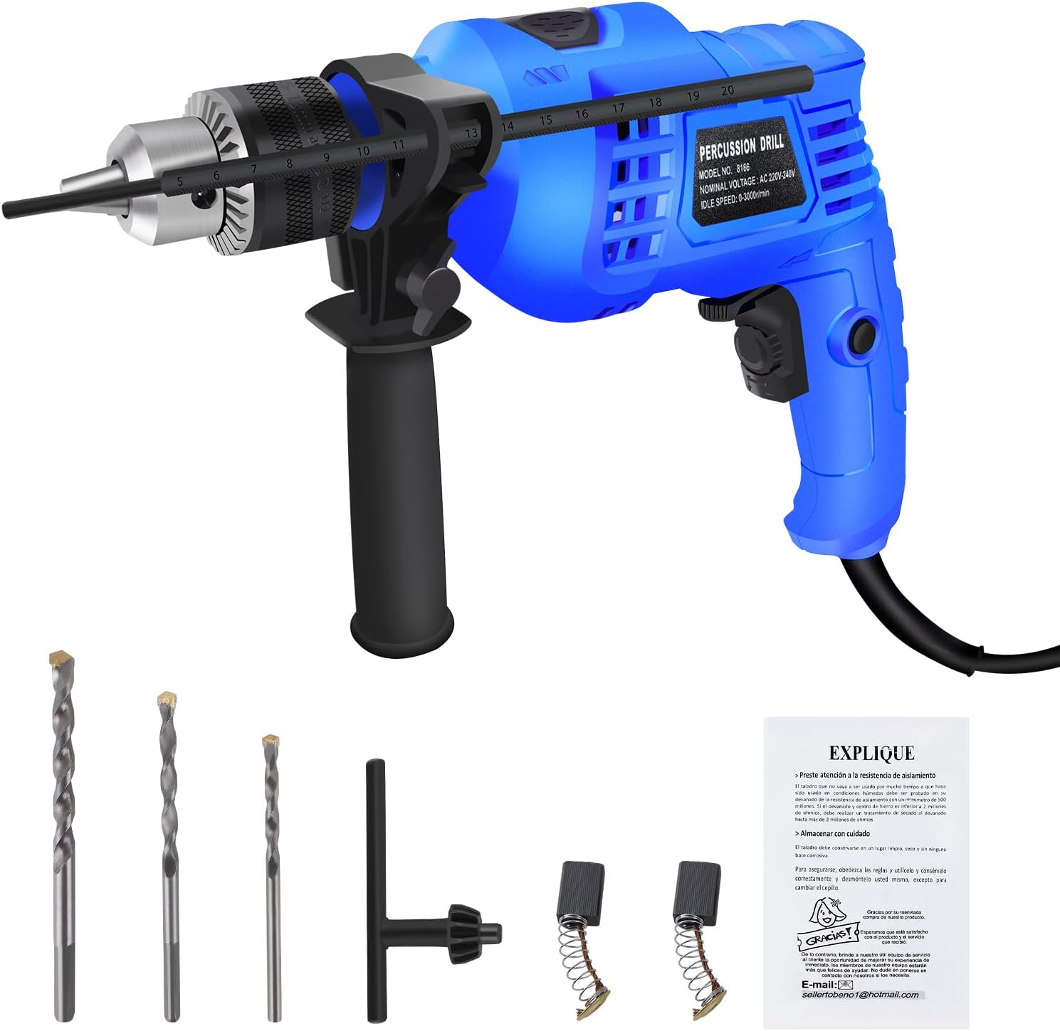WORX WX318 Schlagbohrmaschine 810W Bohrhammer, Stemm-, Schlagbohrer Inkl. Koffer
