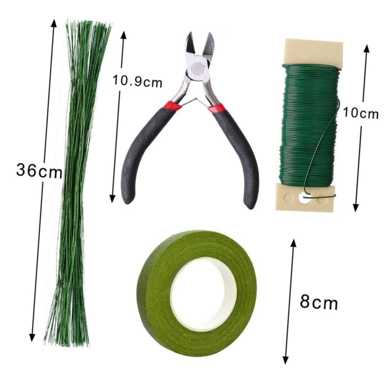 Beatifufu 6pcs DIY Flower Making Kit Floral Tool Set Tape Flower Wrap Floral Adhesive Tape Paper Wrap Wire