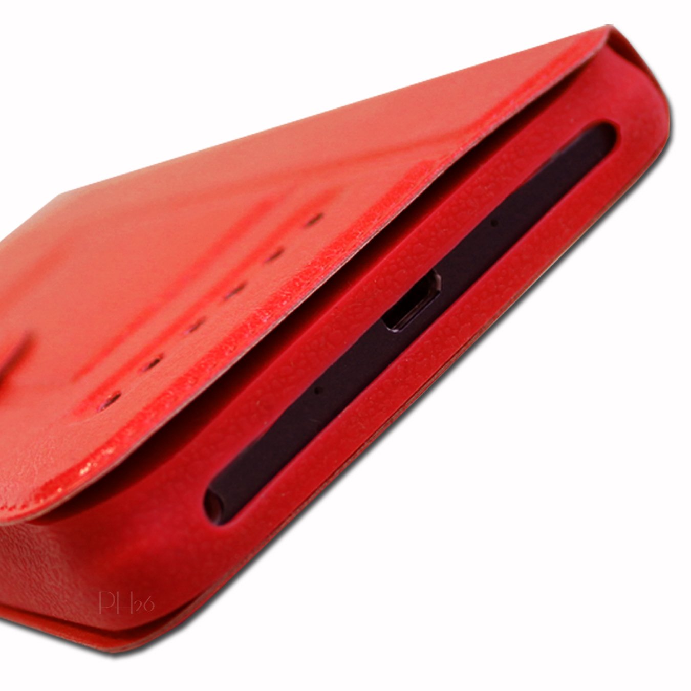 Ph26 Wiko U Pulse Lite - Custodia a libro di qualità, colore: Rosso