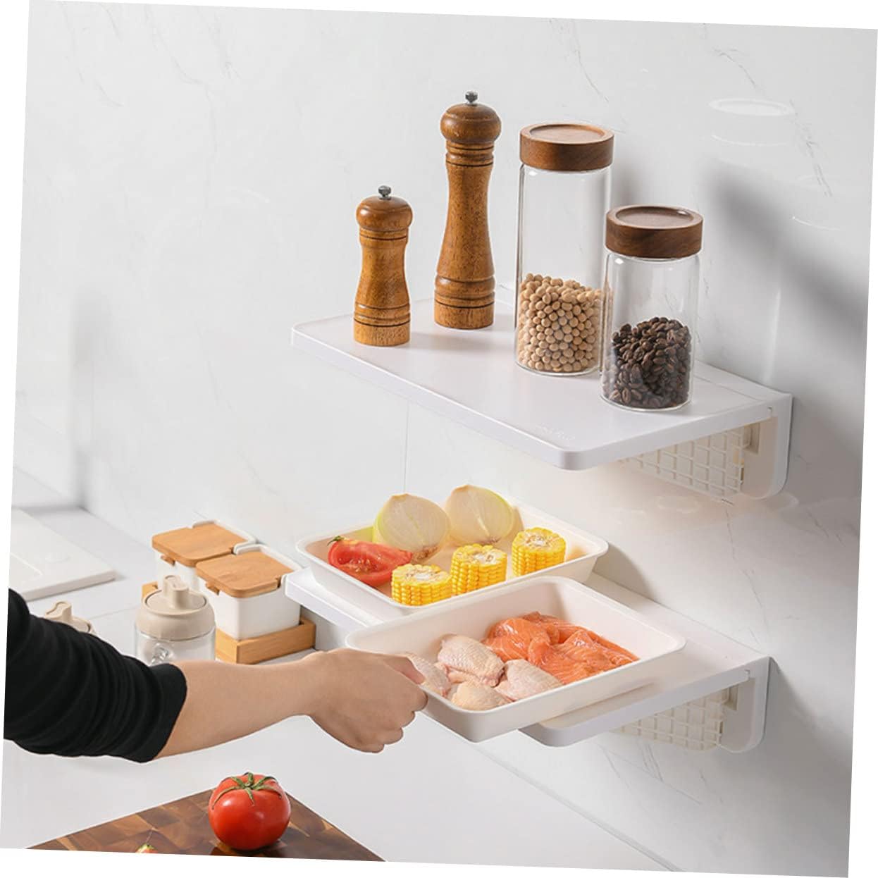 Wall Mounted Storage Rack Shelves Wall Floating Shelves Storage for Bathroom Home Storage Holders