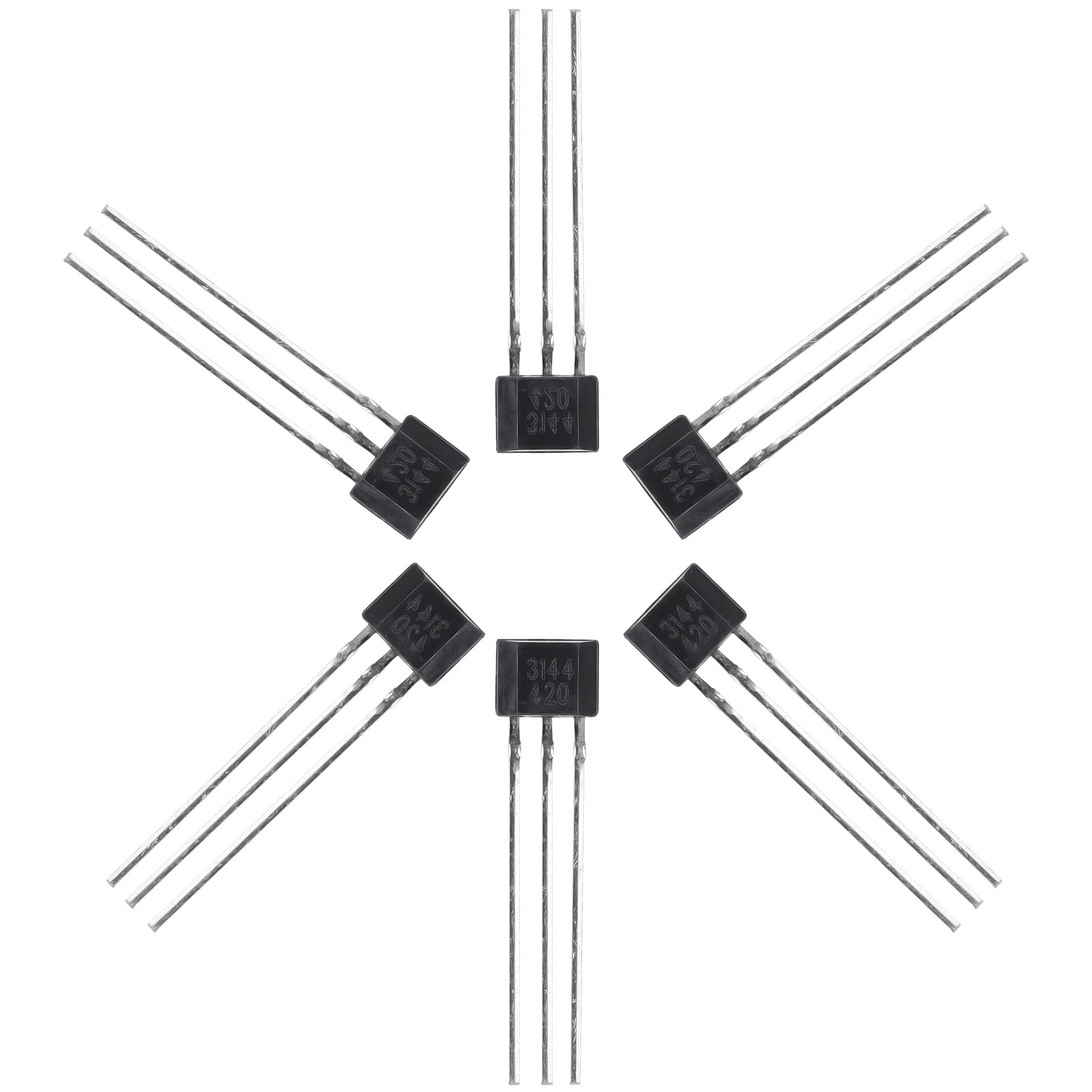 20 Pack A3144 Hall Effect Sensor 3Pins Magnetic Detector for Arduino DC 4V-24V Hall Effect