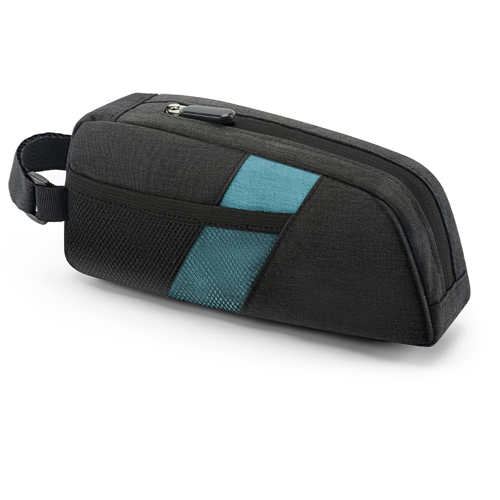 bike frame bags for medium frame fill the frame front waterproof road e bike mountain bicycle bag top tube bag cycling mtb bikes accessories for adult men women boys Bags Scratch (Black with blue)