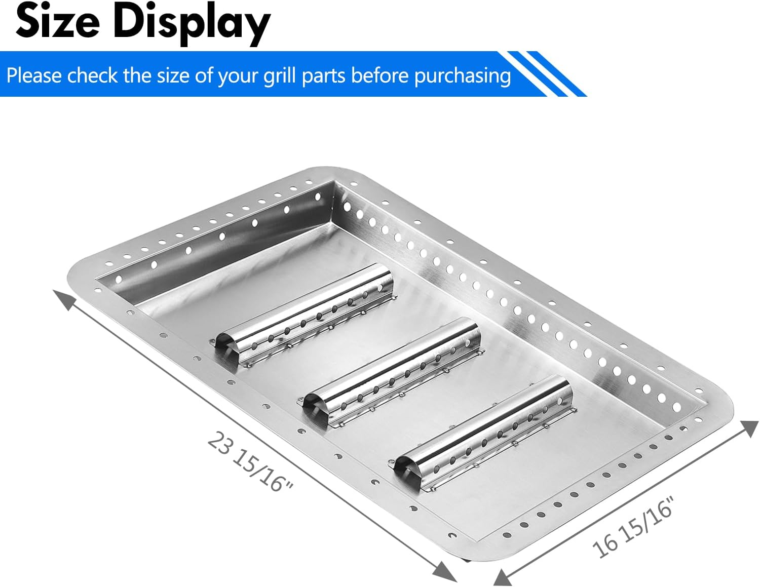 G421-0200-W1 463340516 Charcoal Tray Grill Replacement Part for Charbroil Gas2coal 3 Burner Hybrid Grill Charcoal Pan 463370519 463336818 463370518 463341918 Coal Ash Tray Grill Parts