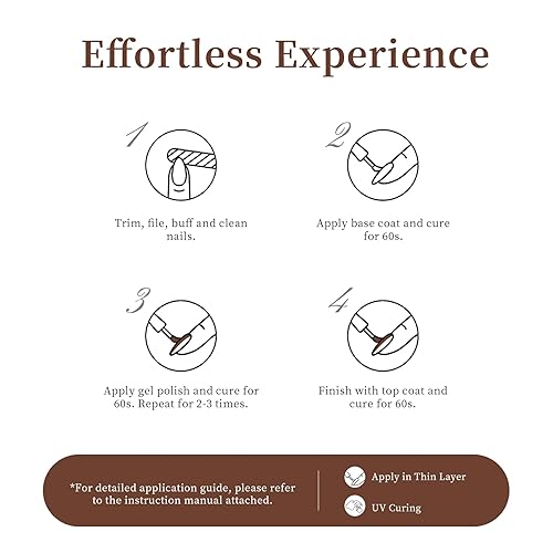 Miniatura 7 de MAYCHAO Esmalte de uñas de gel marrón de 0.5 fl oz, 1 unidad de esmalte de gel marrón que se absorbe con luz UV LED, arte de uñas para