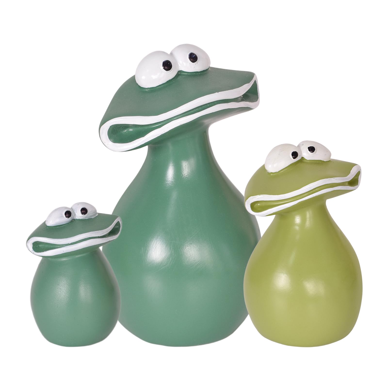 Luxvara 3 PCS Garden Statues Frog, Outdoor Garden Ornaments, Cute Animal Resin Sculptures for Patio Lawn Yard Décor