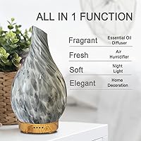 Vista 3 de Glass Essential Oil Diffuser, 100ML Cool Mist Humidifier Aromatherapy Diffuser for Essential Oils 7 Colors Night Light Timer Ultrasonic Aroma