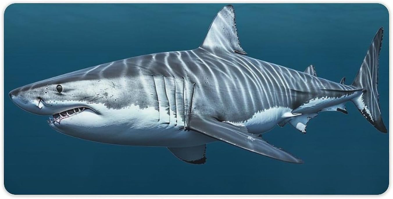 Large Mouse Pad Keyboard Mouse Pad Gaming Desk Mat Large White Shark