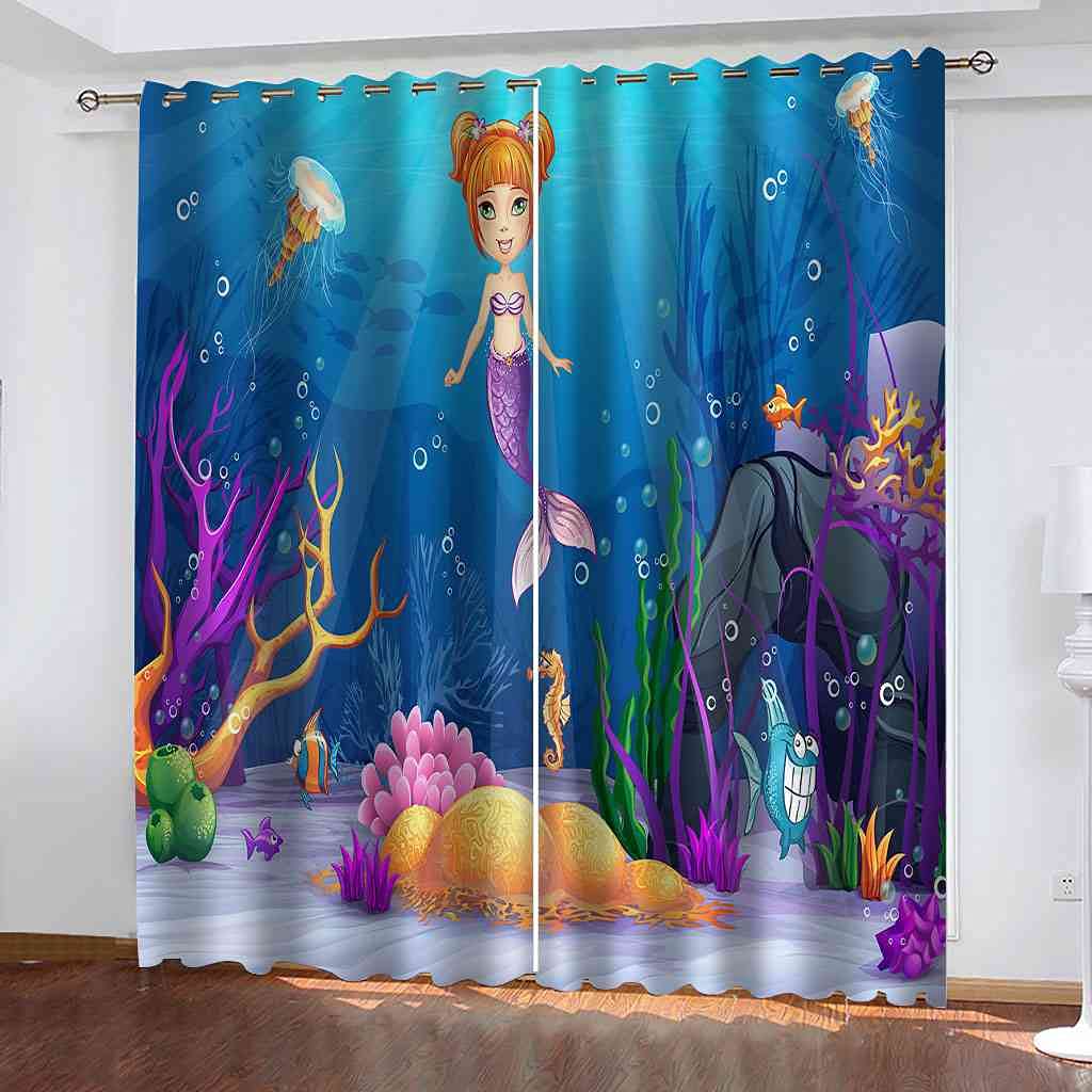 Rideau occultant enfant sirène 264x160 pour créer un cocon de sommeil dans sa chambre