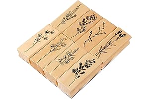 Yansanido Plant and Flower Shaped Rubber Stamps for Nature and Garden-Themed Journaling
