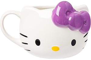 Sanrio Hello Kitty Classic Purple Bow Ceramic 3D Sculpted Mug: A Delightful...