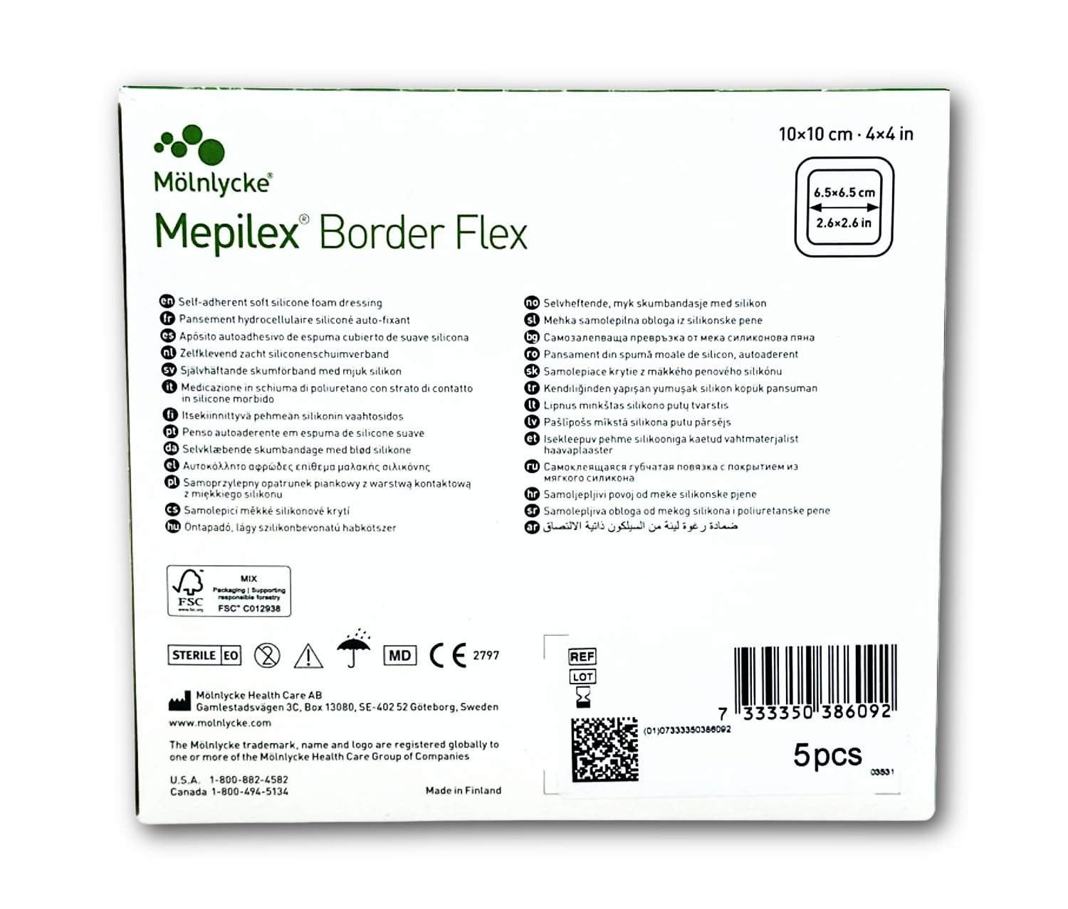 Mepilex Border Flex, 10 x 10 cm, Medicazione “all-in-one” con tecnologia proprietaria Flex 10x10 cm - Conf da 5pz