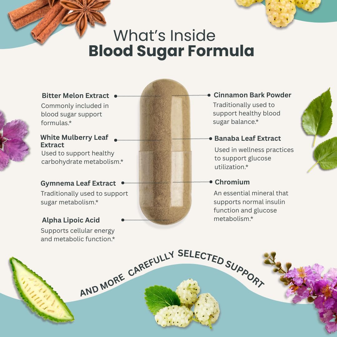Blood Sugar Formula (3 Pack) Metabolic Support with Cinnamon, Banaba, Bitter Melon, Guggul, Licorice, Gymnema, Juniper, Alpha Lipoic Acid & Chromium | Made in USA, GMP Certified - Image 3
