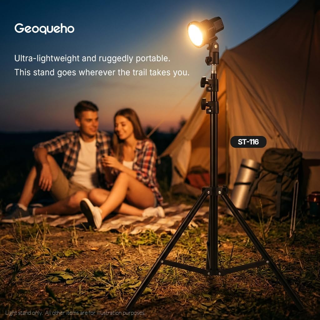 2-Pack Geoqueho 7ft Photography Light Stand with Carry Bag, Upgraded 32.5" Ultra-Wide Base for Max Stability, Reinforced 3-Rivet Metal Alloy Tripod for Ring Light, Softbox, Video Studio, 11lbs Load 5 61GyD9MnsvL. AC SL1024