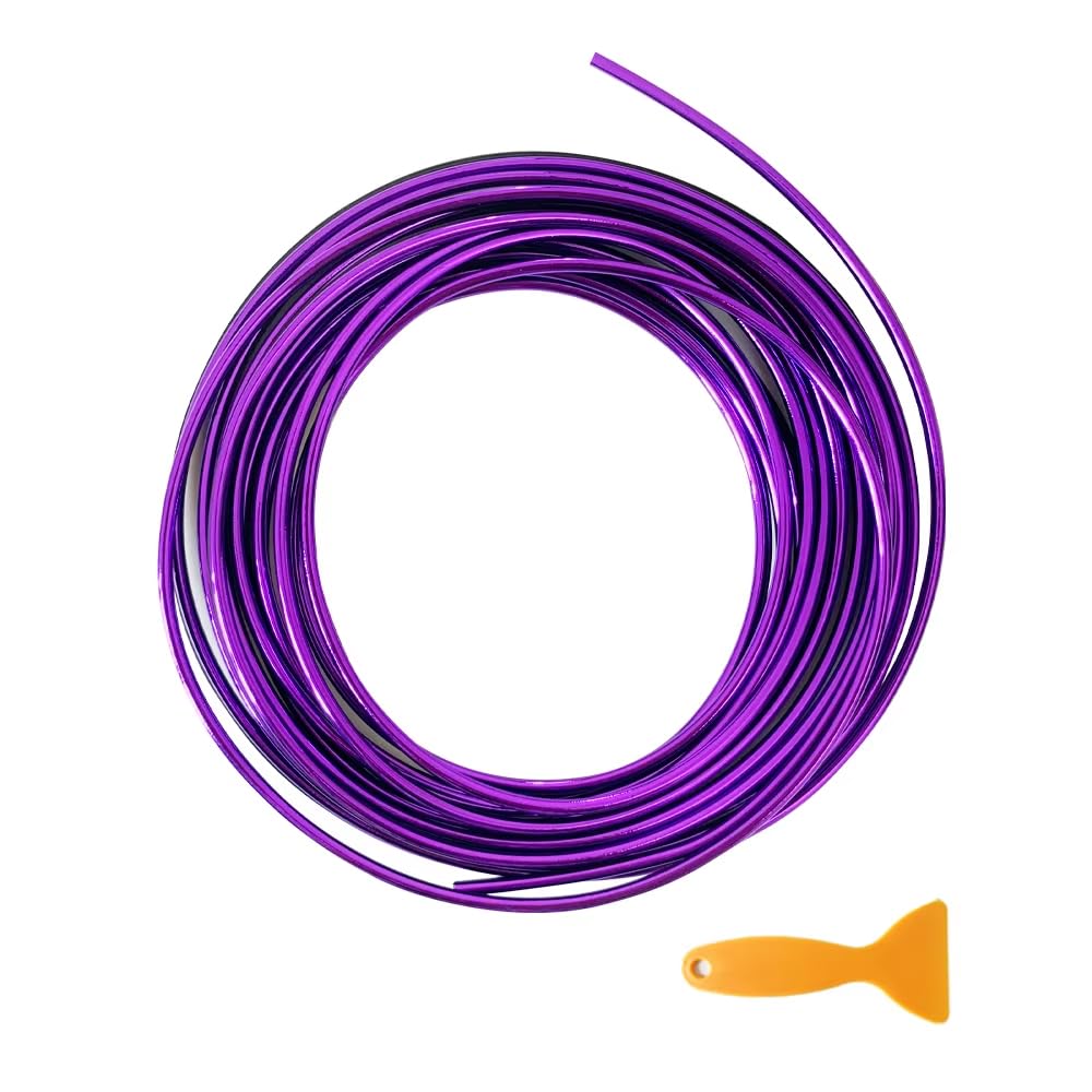 QIZUN 5M Car Moulding Decoration Flexible Strips for Mazda 3 6 Atenza Axela Demio CX3 CX5 MP MS RX8 CX-7 CX-9, Interior Trim Strip Car Cover Trim Dashboard Door Edgein,Purple