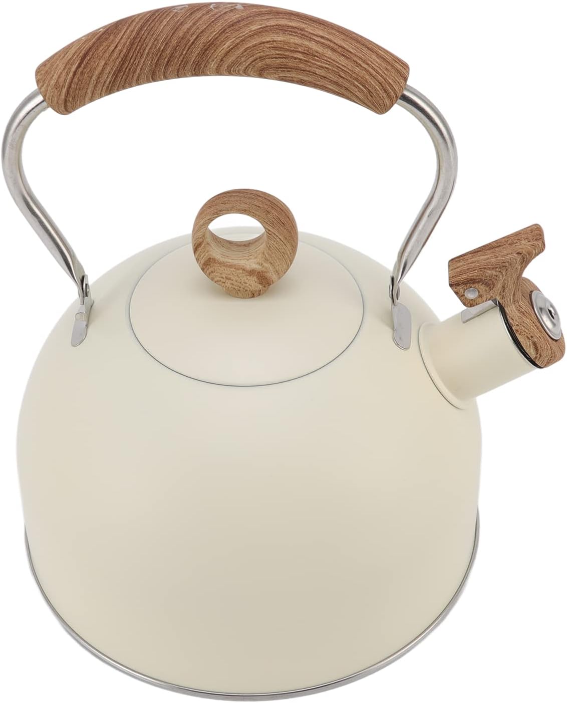 2.5 Liter Whistling Tea Kettle Stainless Steel Teapot with Handle for Electric Stove Gas Stove (Cream White), Miokyclgdkin81zr3-11
