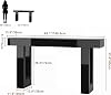 Mesa consola ChooChoo de 63 pulgadas de alto brillo con luz LED | Mesa de entrada moderna, mesa para sofá, detrás del sofá para sala, negro 3