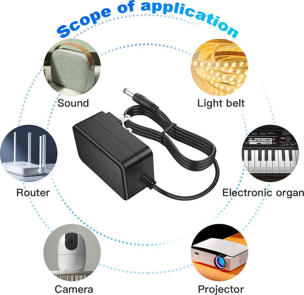 24V DC Power Supply, DC 24V 2A 48W AC Adapter, Input 100~240V AC to DC Converter 24 Volt 2A Power Adapter Transformer with 5.5x2.5mm/2.1mm Tip for Camera LED Strip CCTV Security System thumbnail