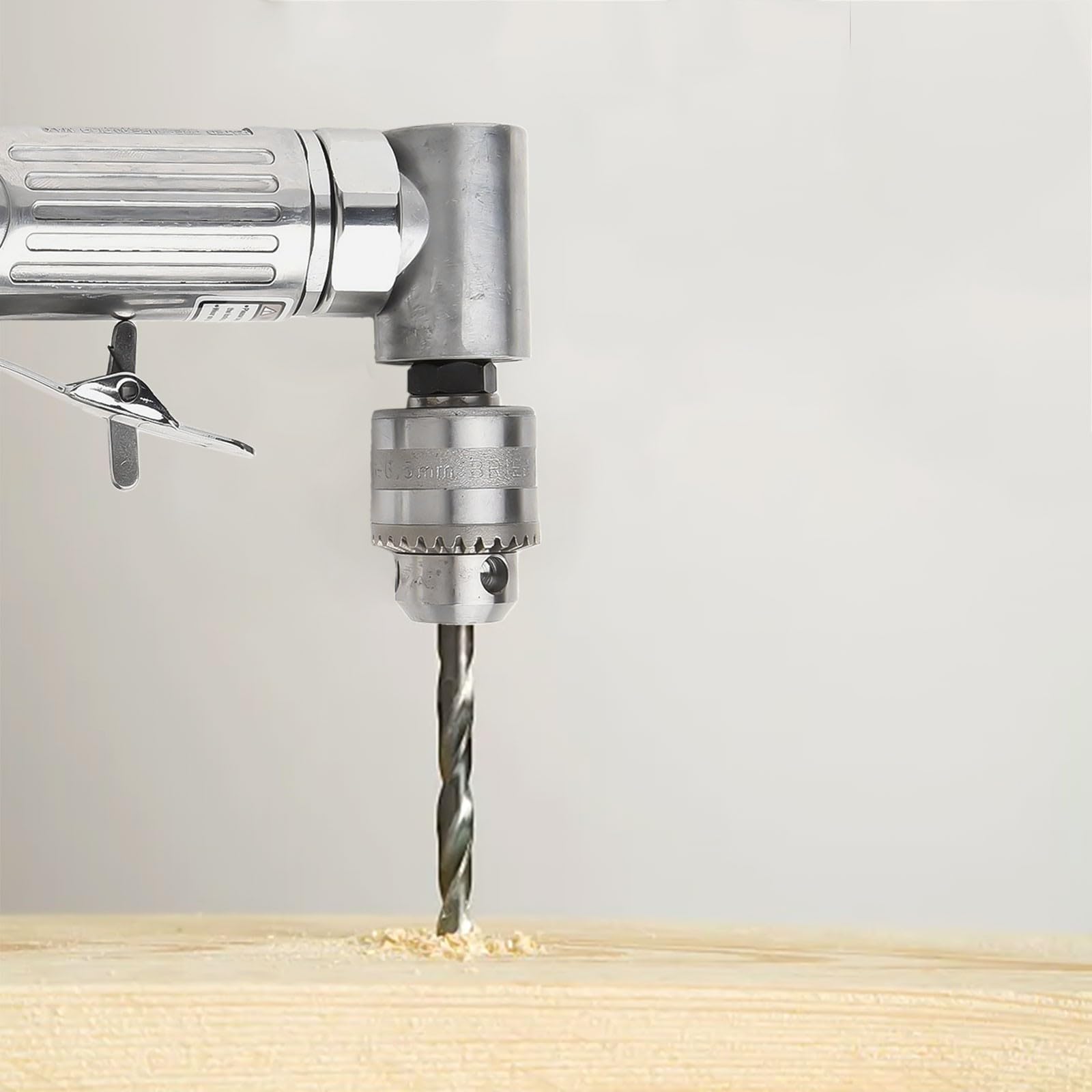 Taladro neumático de ángulo recto de 90 grados, herramienta de aire de 1/4 pulgadas, amoladora de alta velocidad de 15000 RPM para espacios estrechos, cuerpo de aleación, escape de cola de baja