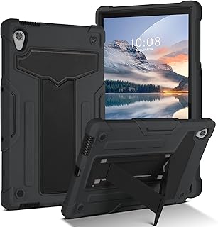 DUEDUE Lenovo Tab M10 HD Case-Kickstand Heavy Duty Cover Shockproof Full Body Protective Tablet Case for Lenovo Tab M10 HD 2nd Gen 10.1 Inch 2020(TB-X306X/TB-X306F), Black