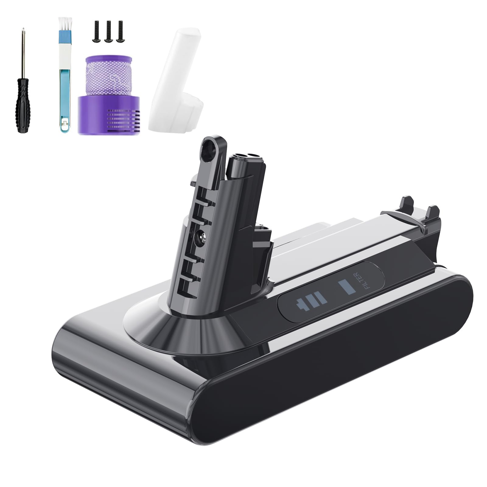STANEW Batería de Repuesto para Dyson V10 SV12 con filtros, Batería para Dyson Aspiradora V10, Absolute,Cyclone, Animal, Absolute, Fluffy, Motorhead, Total Clean, Li-Ion 25.2v 3900mAh