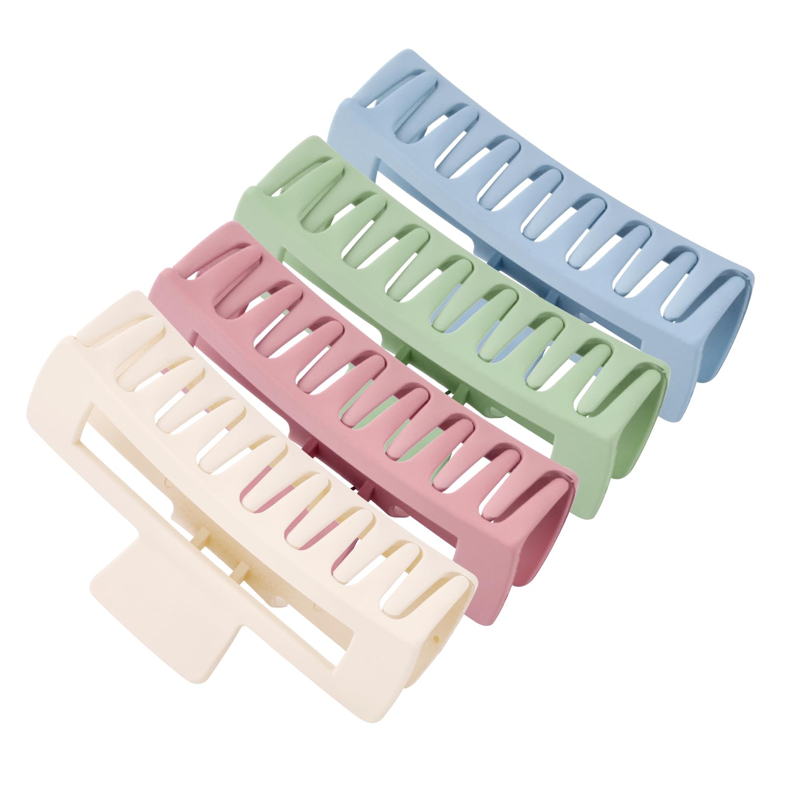 XL Claw Hair Clips (Matte) - 4 Pack Jumbo Non-Slip Clips for Long, Thick, Curly Hair - Women's and Girls' Hair Accessories