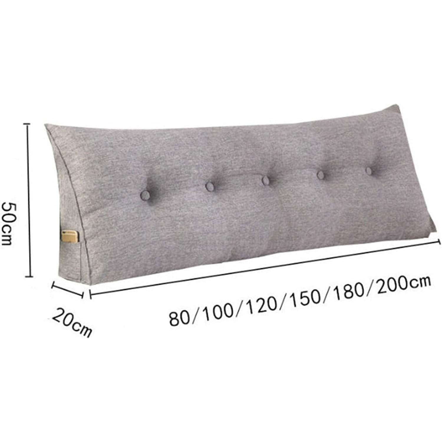 Almohada Lumbar Triangular para cabecero de Ventana al RAS sofá Tatami Dormitorio Cama Respaldo de Lectura Almohada de Lectura para Descanso,01,150x50cm