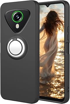 Case with Stand for Cubot KingKong Mini 4,Black Silicone Cover,Soft TPU Protective Cases,Anti-Slip,Anti Scratch,Full Body Armour Phone Covers - Black -A18