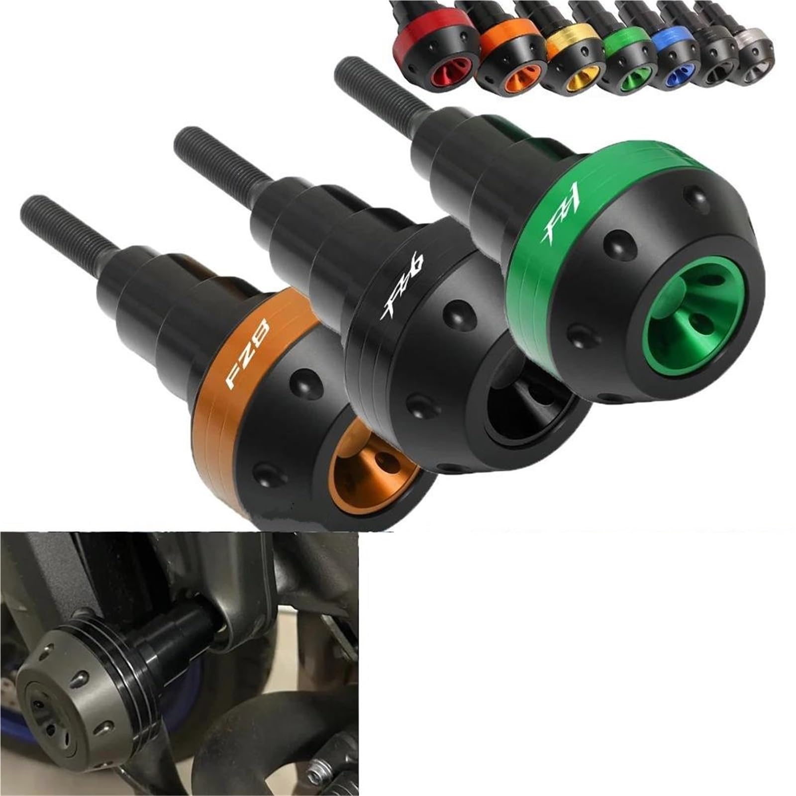 Motorrad Stoßstange Rahmen Slider Crash Protector Drop Ball Für FZ1 FZ6 FZ8 Fallende Schutz Crash Pad Zubehör Sturzschutz Sturzpads(Gold,X-1)
