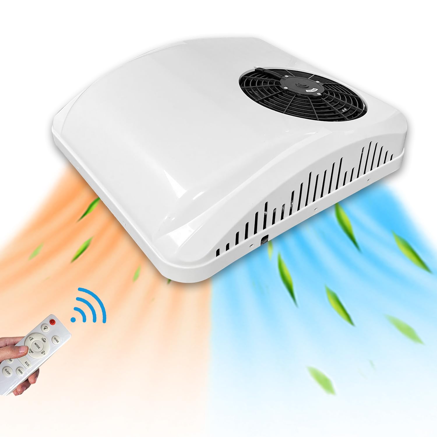 Photo 1 of Aspligo 12V RV Air Conditioner 9000BTU 12v Rooftop rv air conditioner with heat 12 volt ac Unit Fit for Truck Motorhome Trailer Electric Parking ac Fuel Saving Fast Cooling White