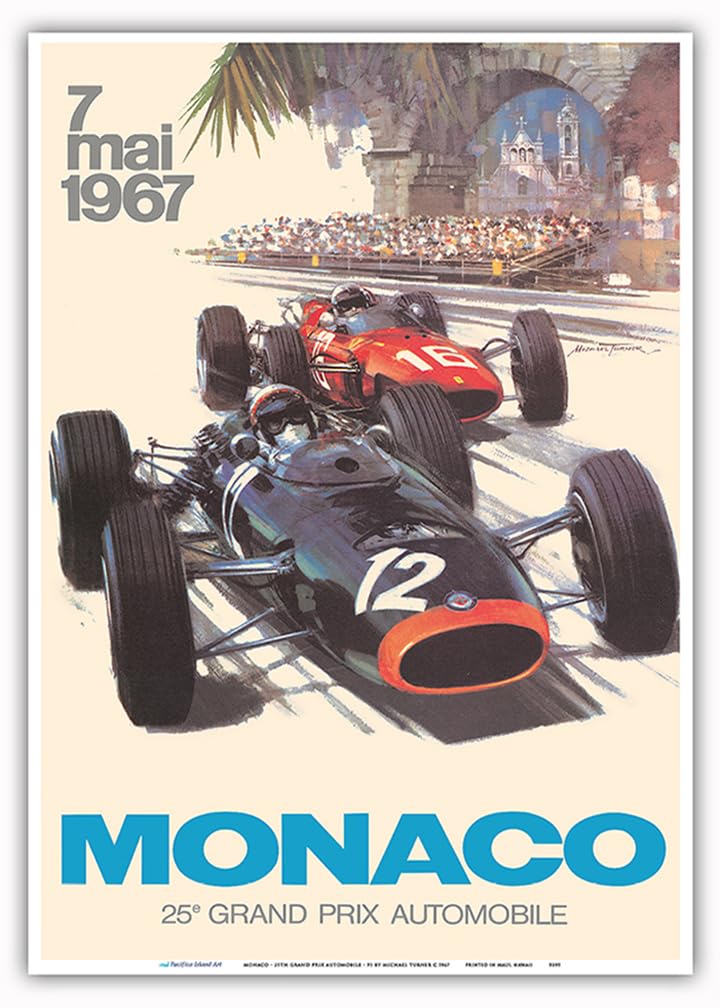 Amazon.co.jp: 第25回モナコグランプリ自動車1967年ポスタープリント