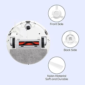 VACKING Accesorios Kit Compatible con Xiaomi Robot Vacuum S20 / D106 Recambios Repuestos, 1 Cepillo principal, 2 filtros Hepa, 2 cepillos laterales, 2 paños de fregona5