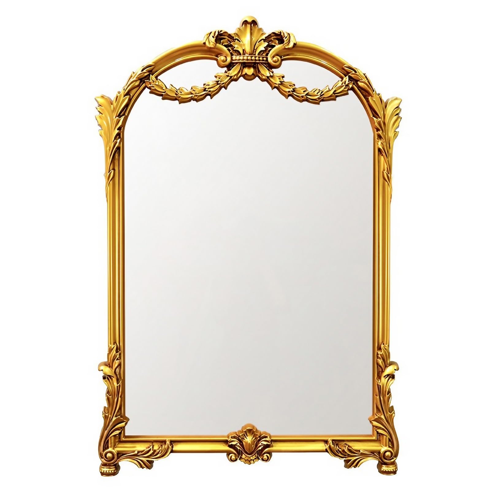 Miroir orné doré Vieilli, 91 x 61 cm, Style Vintage Traditionnel, Miroir de Coiffeuse à Suspendre pour Salon, Chambre, Salle à Manger ou cheminée.