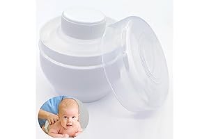 2-Piece Body Powder Container with Fluffy Puff for Soft and Smooth Skin