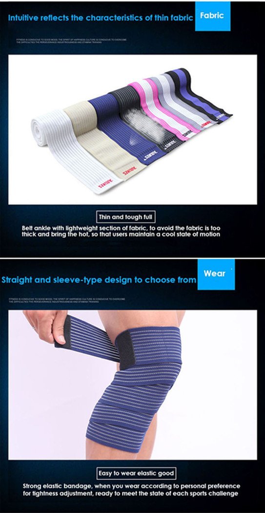 (1 Pair Elastic Breathable Knee Brace Compression Bandage Wraps Pain Relief Straps Support Wraps Sleeve for Men Women Cross Training WODs,Gym Workout,Fitness & Powerlifting (White)