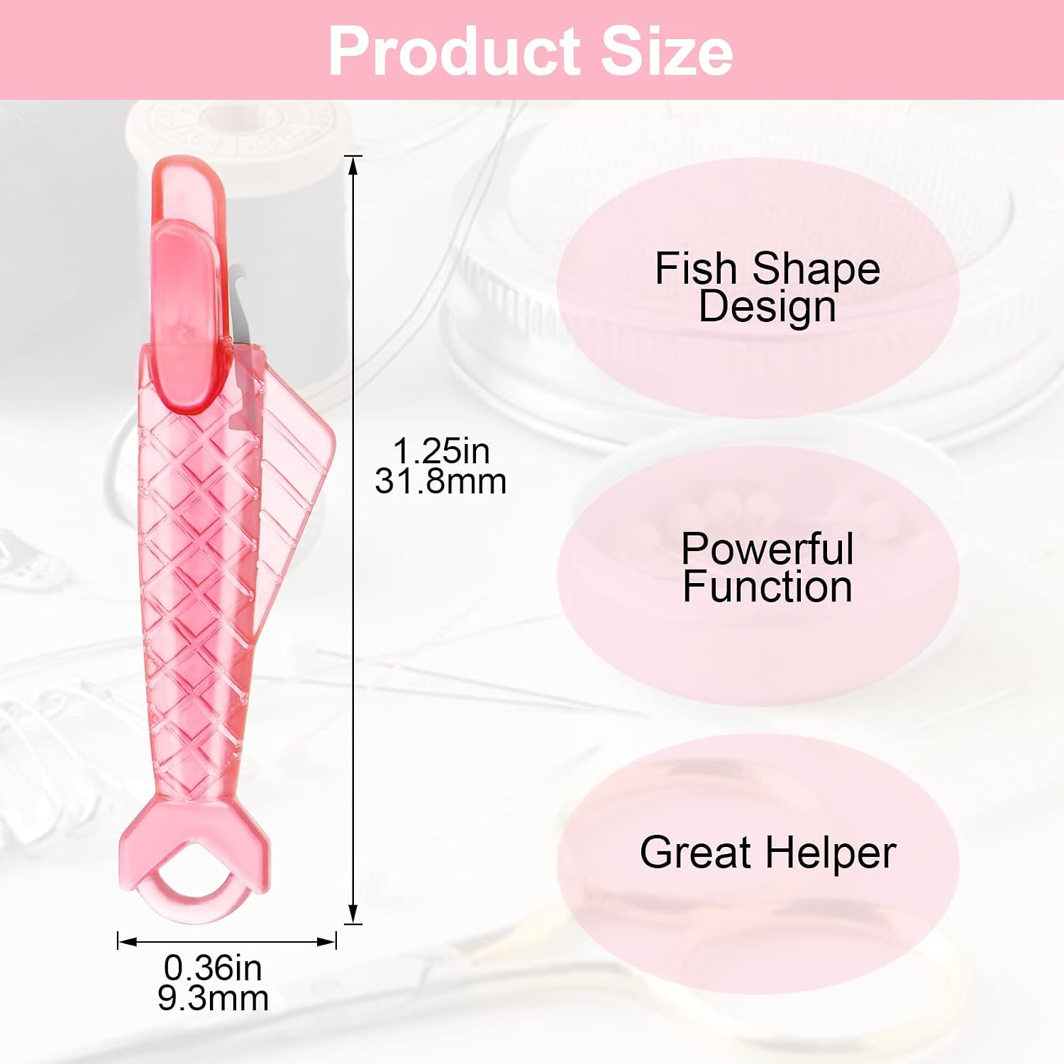 PAGOW 1 1/4" Sewing Needle Inserter, Fish Type Sewing Machine Automatic Needle Threader, Quick Sewing Threader Needle DIY Tool for Small Eyes, Embroidery Floss, Sewing Plastic Wire Loop(3 Color) 30PCS
