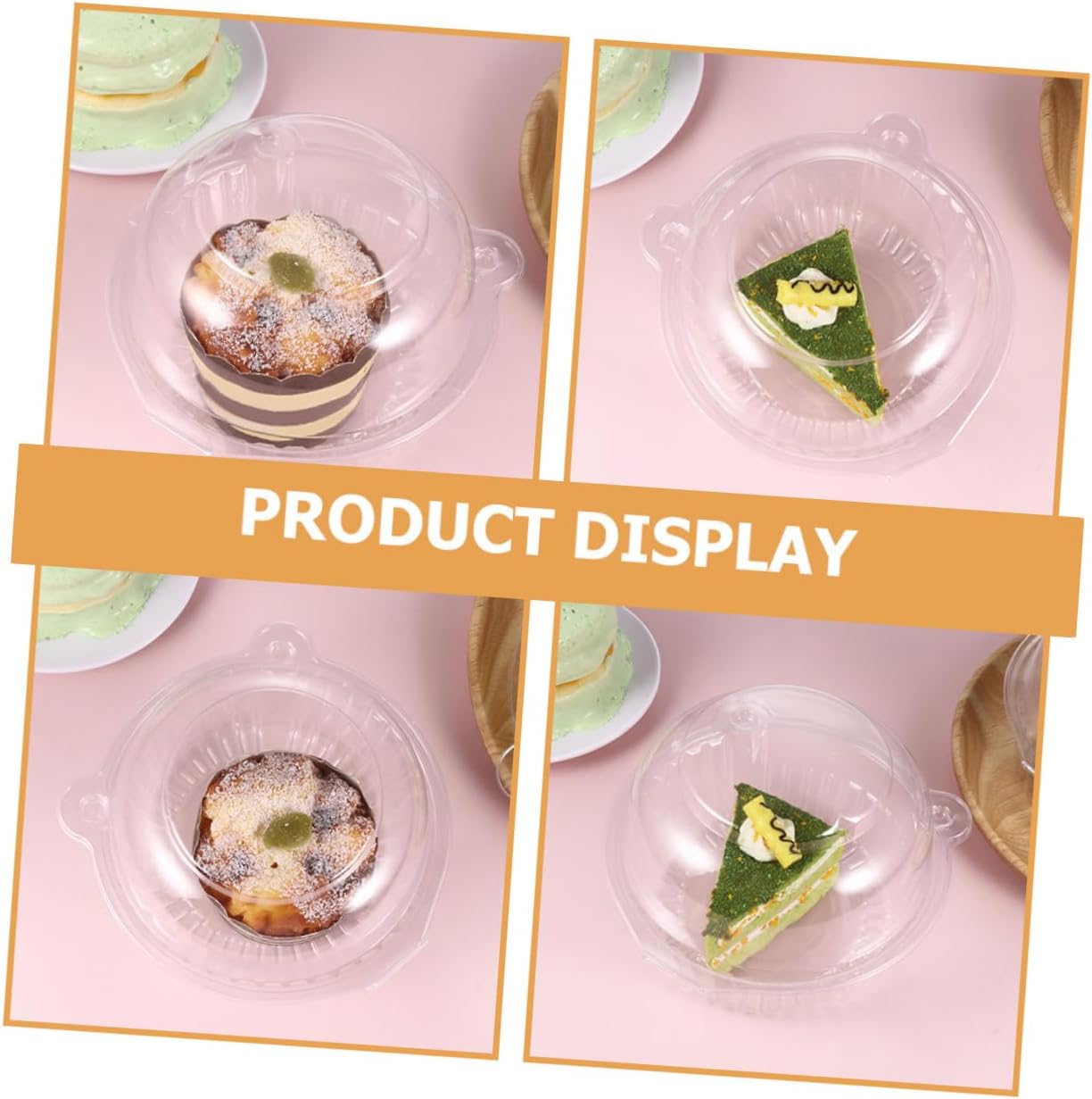 100pcs Cat-head Shaped Cake Boxes round Cupcake Carriers Mousse Containers with Dome Lid for Bakery Supplies Christmas Party Dessert Packaging