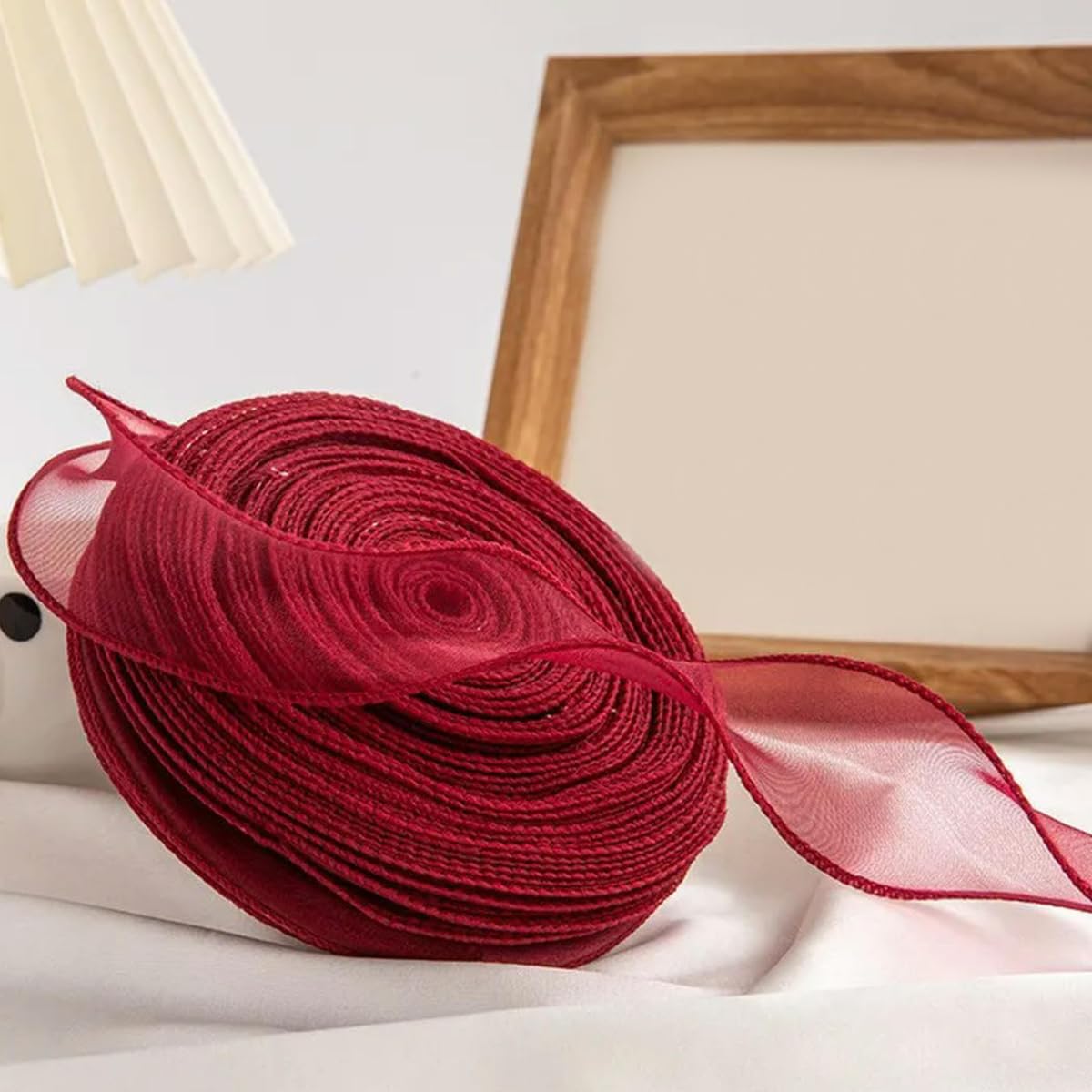CIVIOOH 40mm 40 Yards Satin Ribbon Roll Bouquet Wrapping Lace Tulle Ribbons Wedding Decoration Organza