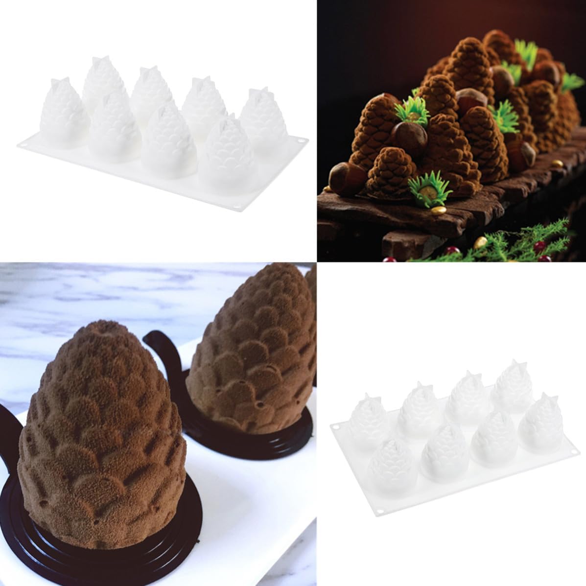 Pine Cone Silicone Cake Mold with 8 Lattices for Baking