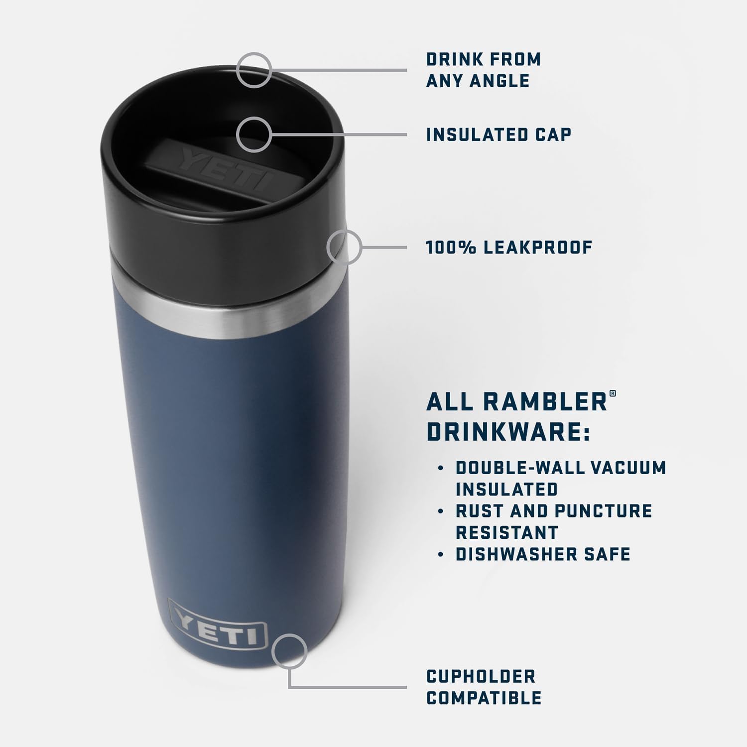 YETI Rambler 16 oz Travel Bottle, Stainless Steel, Vacuum Insulated with Leakproof Commuter Cap, Blue Camo